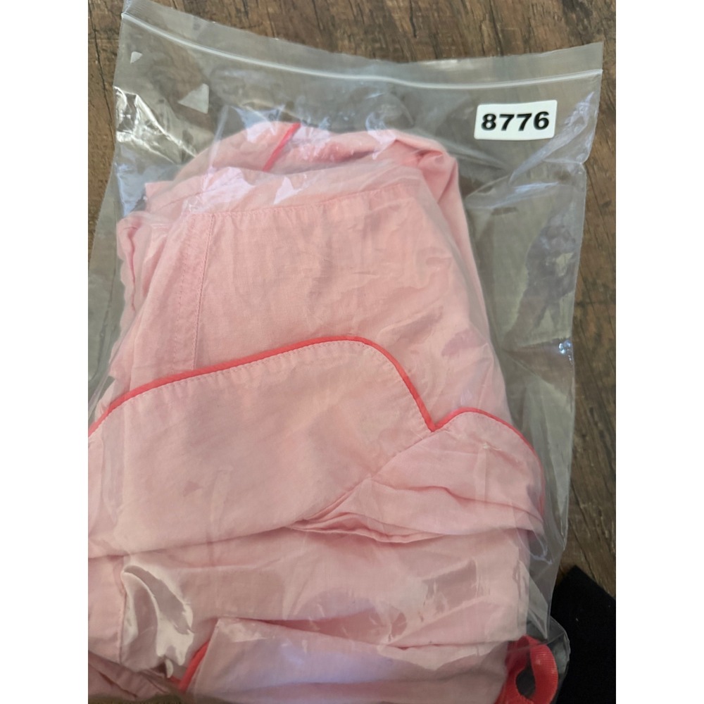 J. Crew Short Sleeve pajama Set in End On End Cotton Set Women Medium Pink - Picture 7 of 7